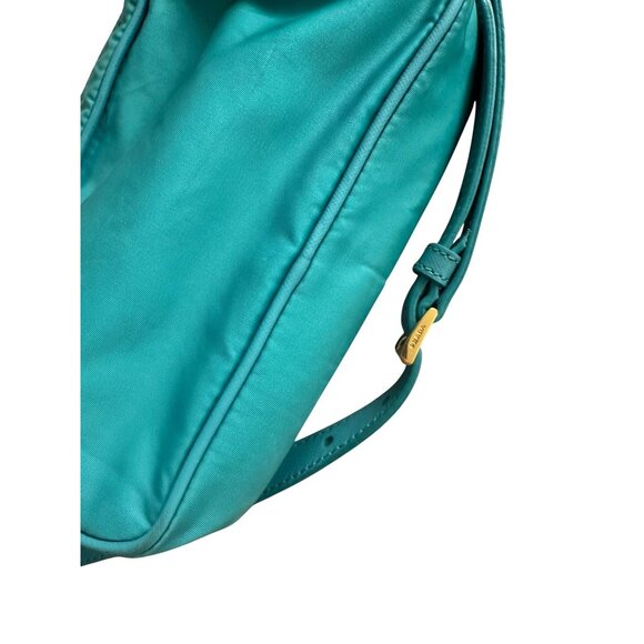 PRADA Testo Tessuto Turquoise Gold Nylon Small Camera Crossbody Bag - Picture 13 of 16